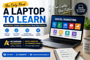 "Students learning Google Digital Marketing and E-commerce at Ad Campaign Academy in Lamka, Manipur."