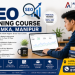 Students learning practical SEO techniques at Ad Campaign Academy in Lamka, Manipur using WordPress, Google Search Console, and keyword research tools.