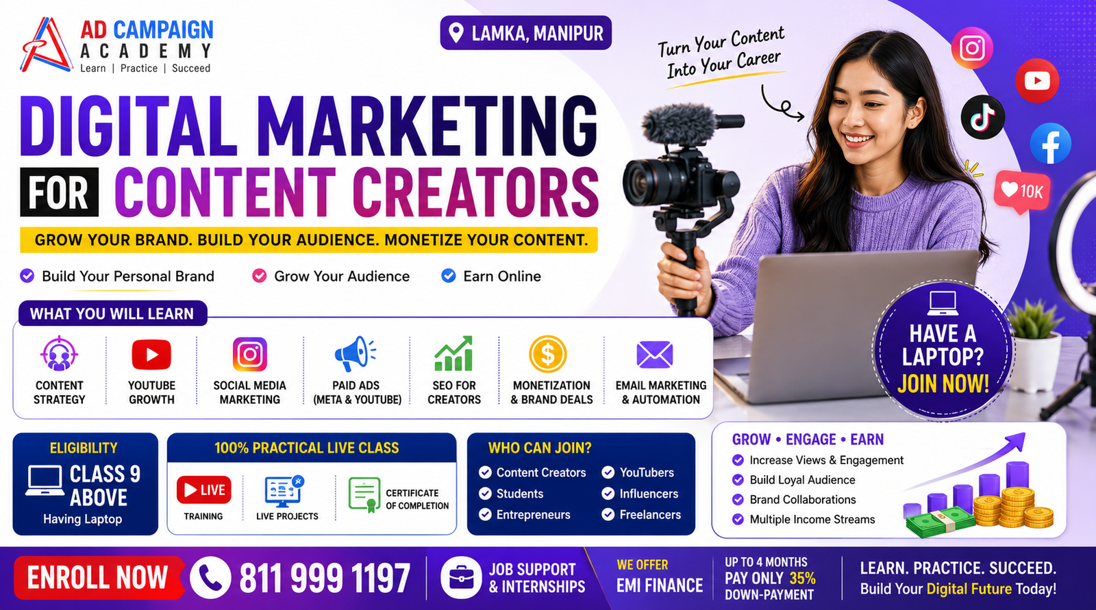 Digital Marketing Course for Content Creators: Build Skills, Grow Your Audience & Monetize Your Content