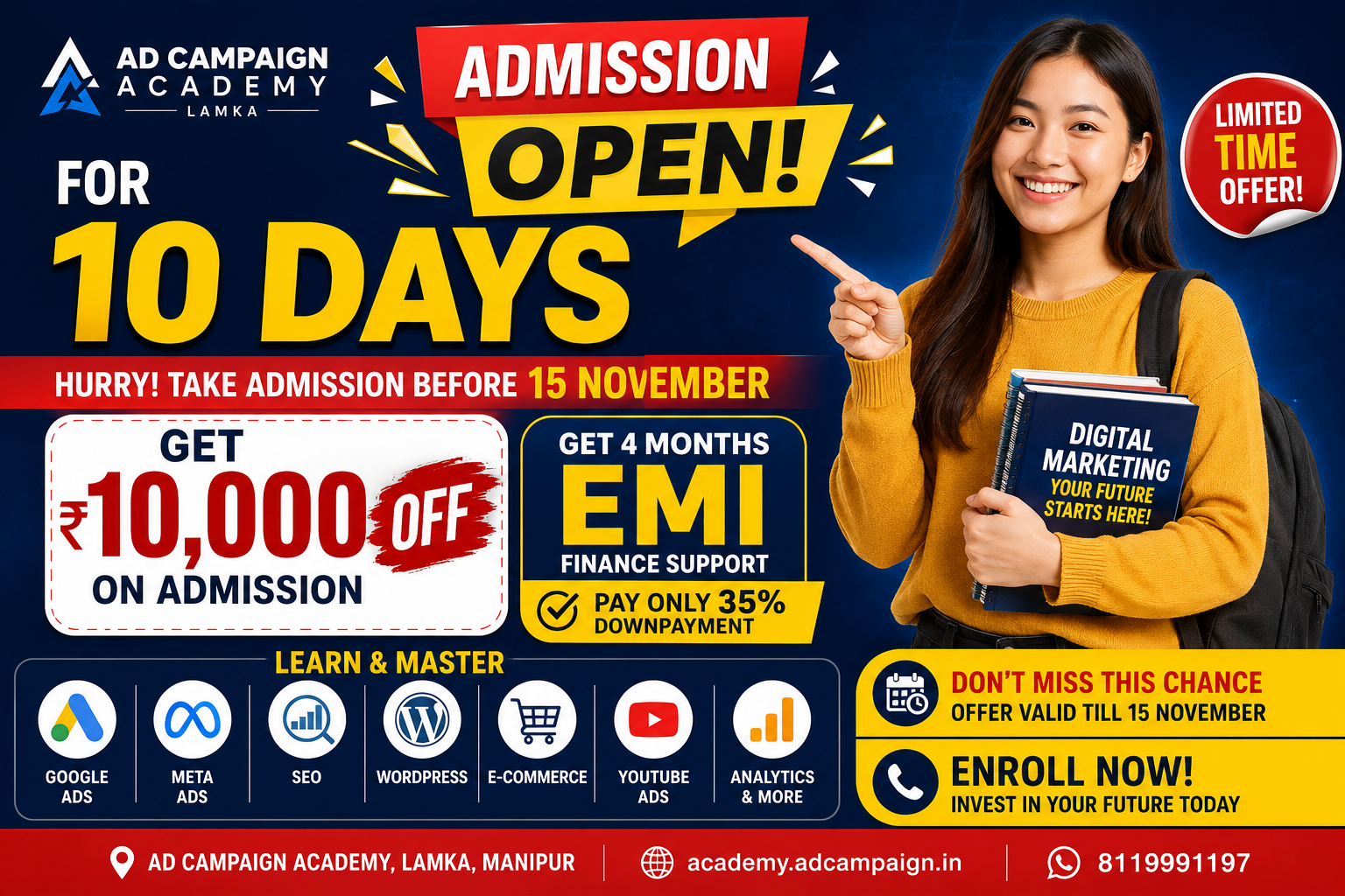 Ad Campaign Academy Admission Open for 10 Days – Get ₹10,000 Off + 4 Months EMI